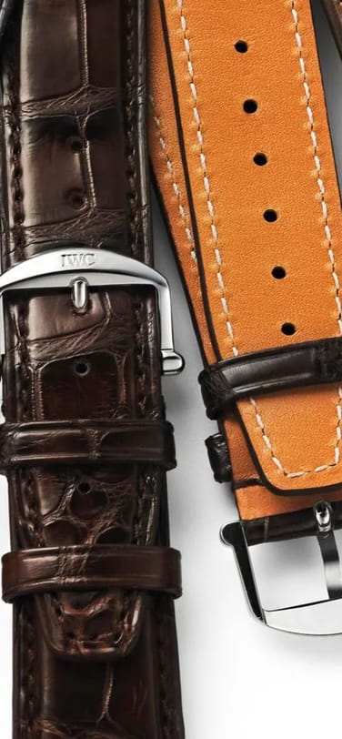 Four Santoni watch straps in black, brown and taupe color